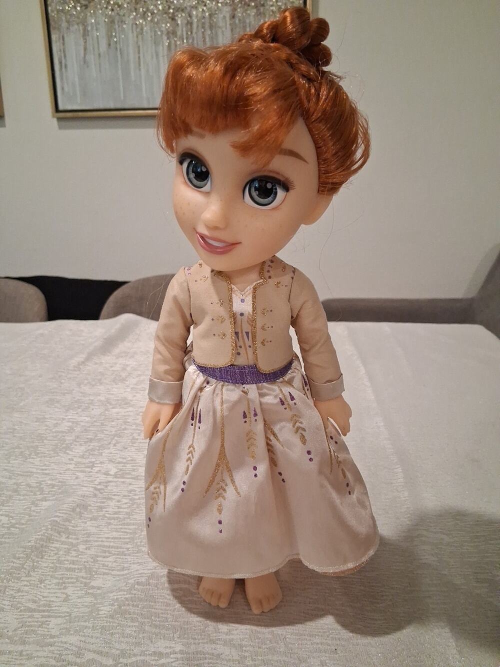 Disney Frozen 2 Anna Proposal 14" Toddler Doll Jakks Pacific Beige Dress